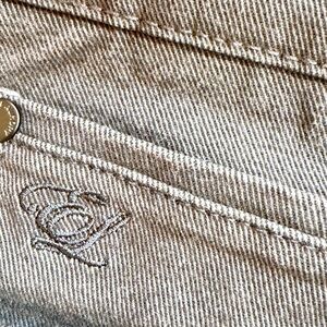 English Laundry Beige Corduroy Jeans with Metallic Logo Patch